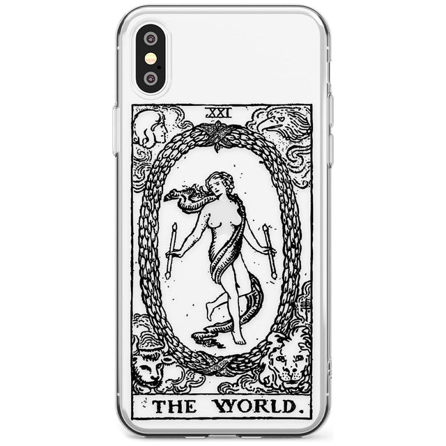 The World Tarot Card - Transparent Black Impact Phone Case for iPhone X XS Max XR