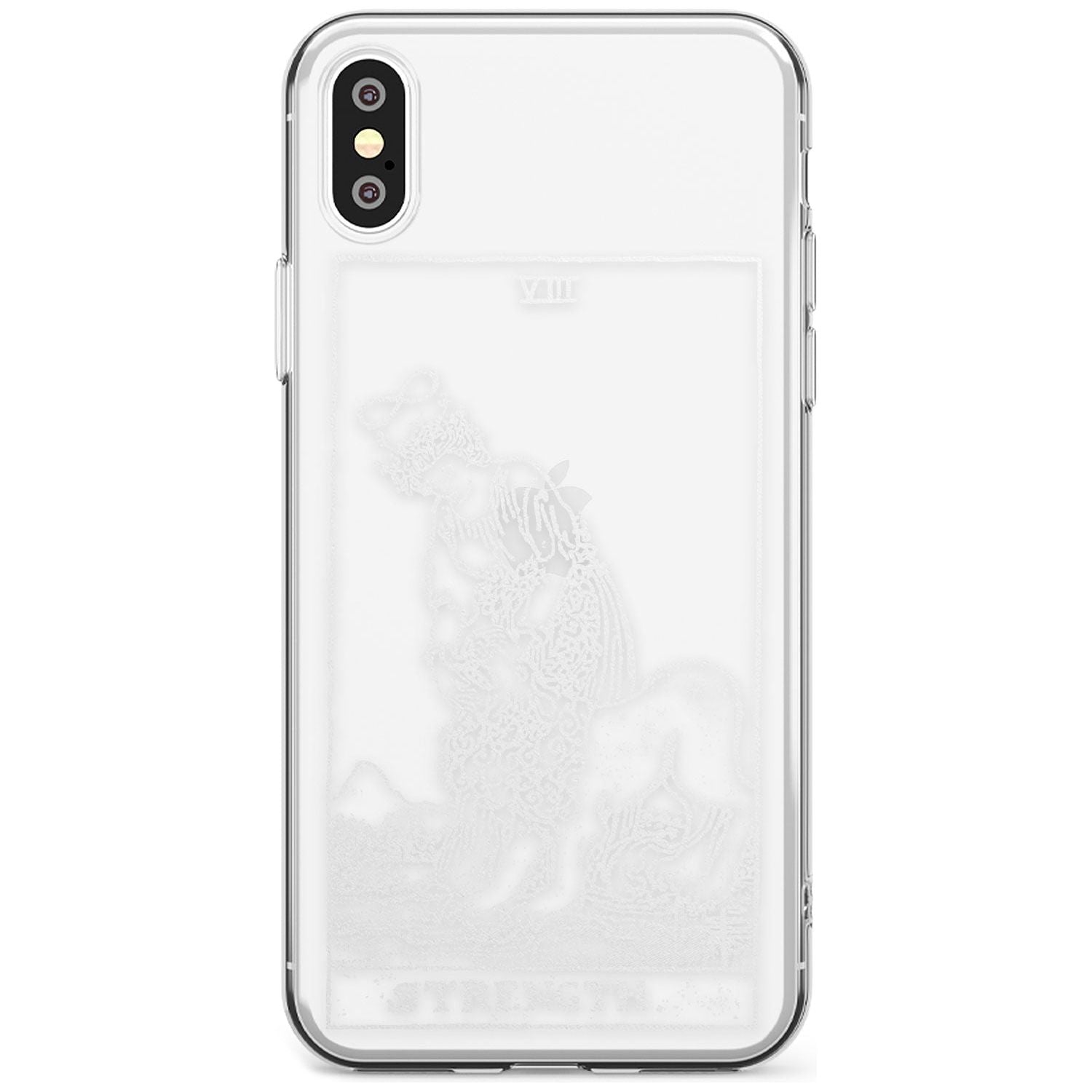 Strength Tarot Card - White Transparent Black Impact Phone Case for iPhone X XS Max XR