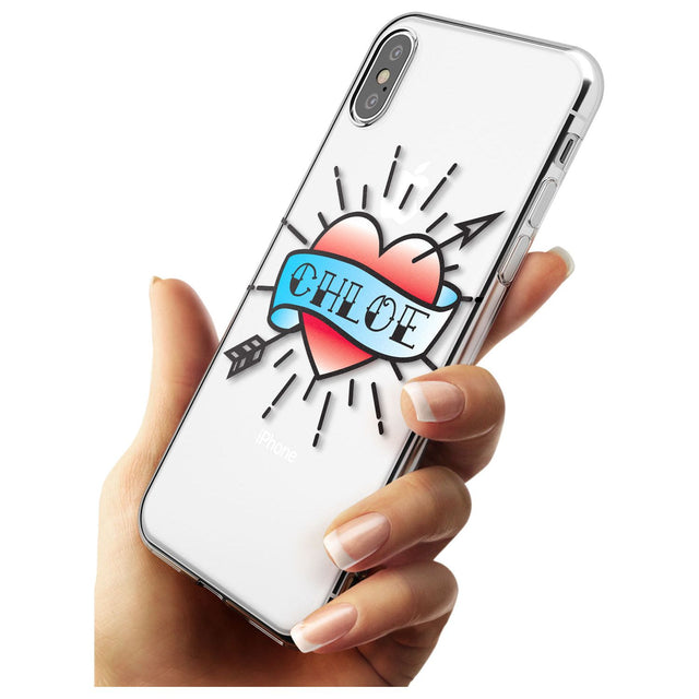 Custom Heart Tattoo Black Impact Phone Case for iPhone X XS Max XR