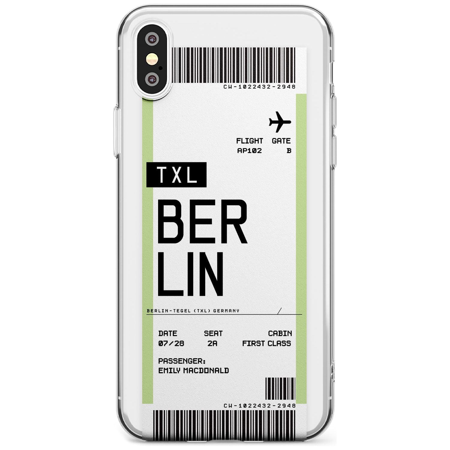Berlin Boarding Pass iPhone Case  Slim Case Custom Phone Case - Case Warehouse