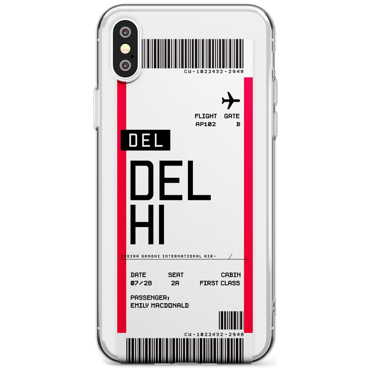 Delhi Boarding Pass iPhone Case  Slim Case Custom Phone Case - Case Warehouse