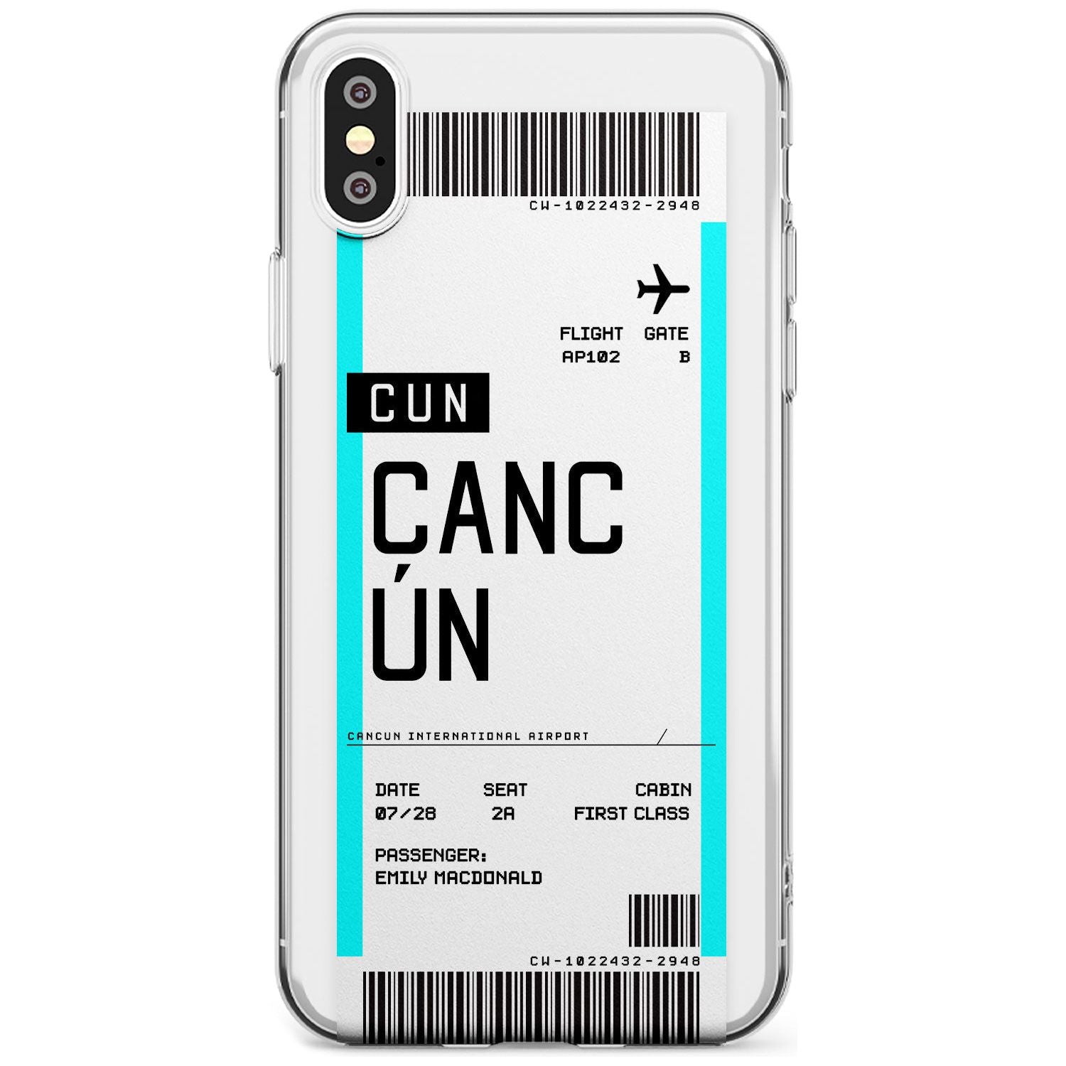 Cancún Boarding Pass iPhone Case  Slim Case Custom Phone Case - Case Warehouse
