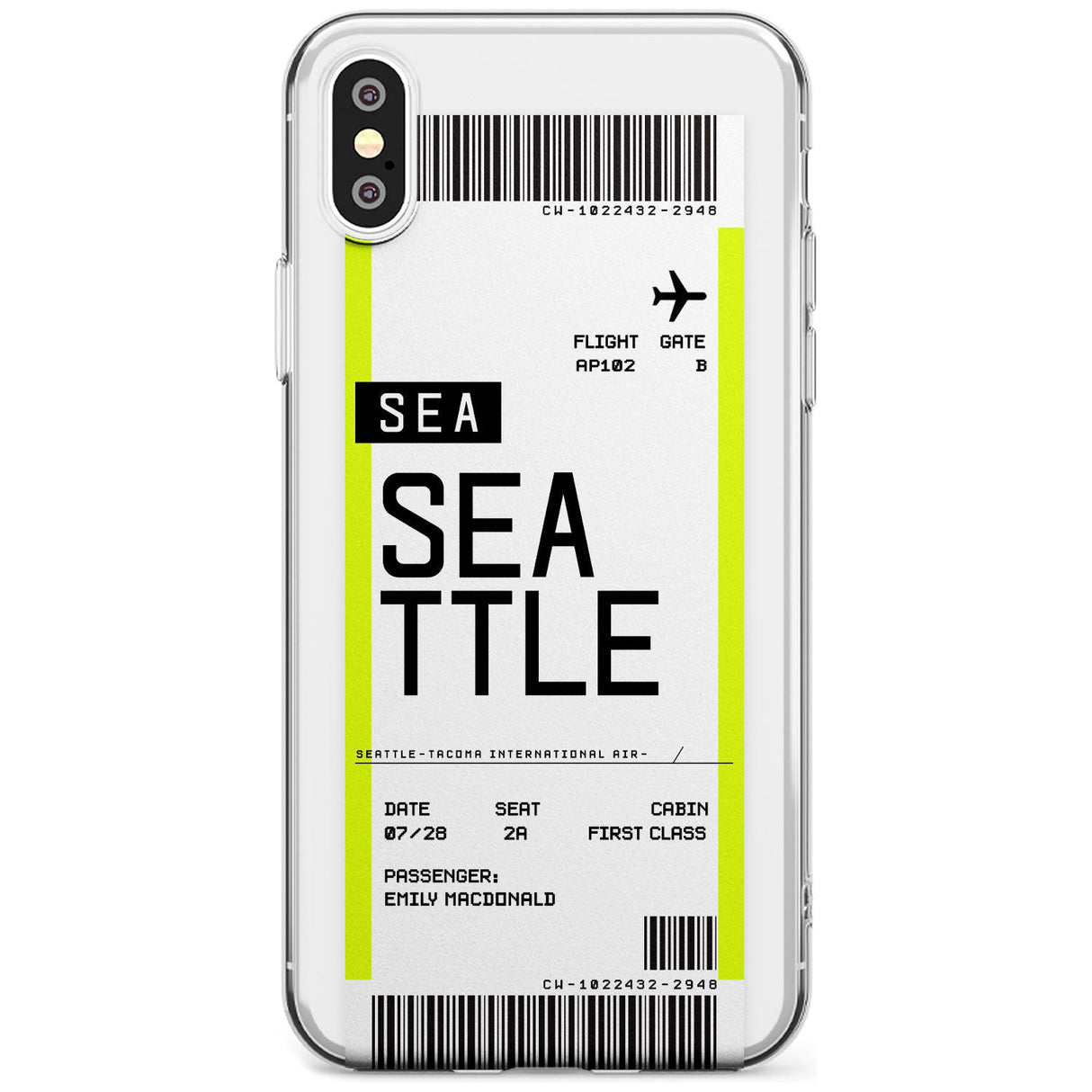 Seattle Boarding Pass iPhone Case  Slim Case Custom Phone Case - Case Warehouse