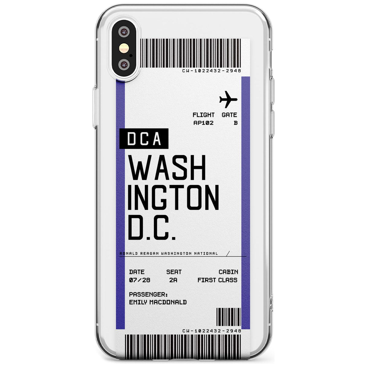 Washington D.C. Boarding Pass iPhone Case  Slim Case Custom Phone Case - Case Warehouse