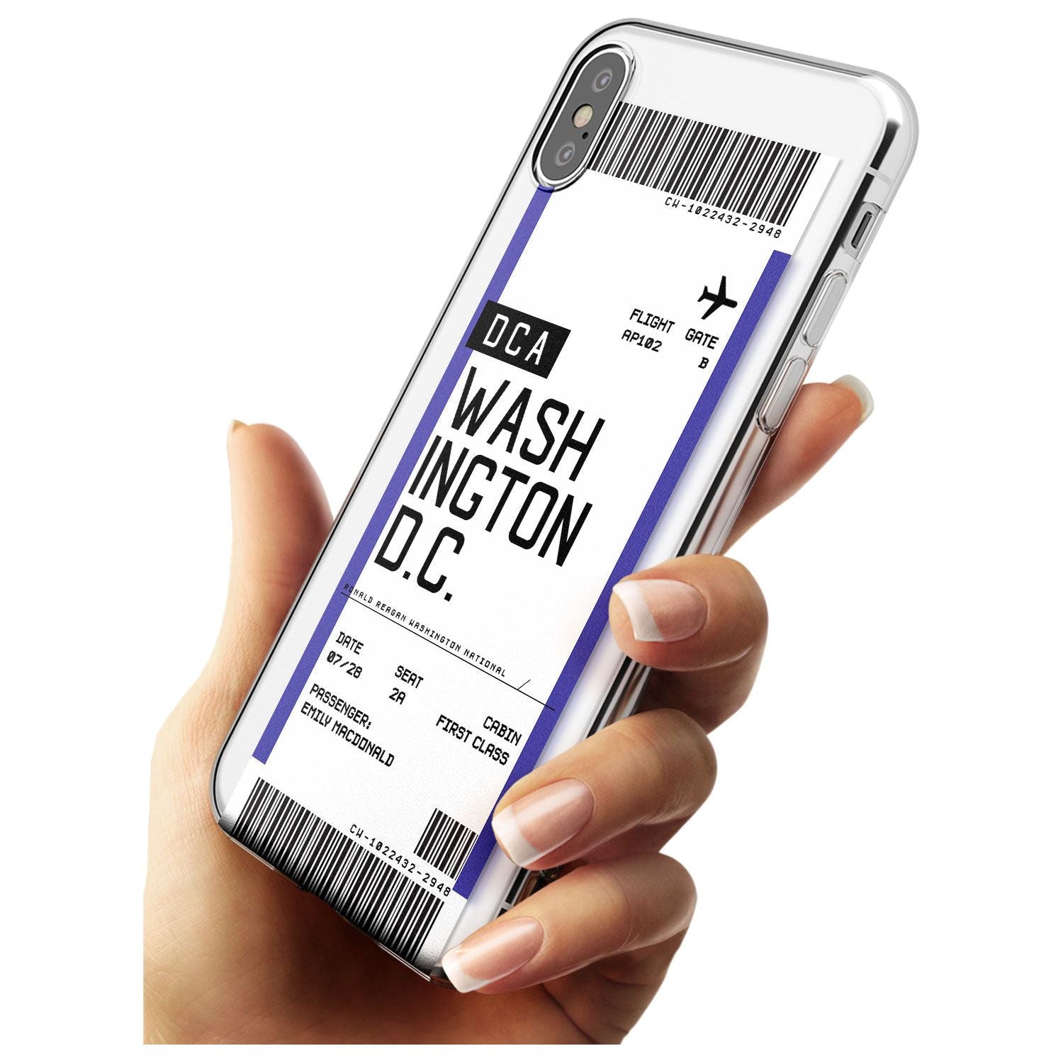 Washington D.C. Boarding Pass iPhone Case   Custom Phone Case - Case Warehouse