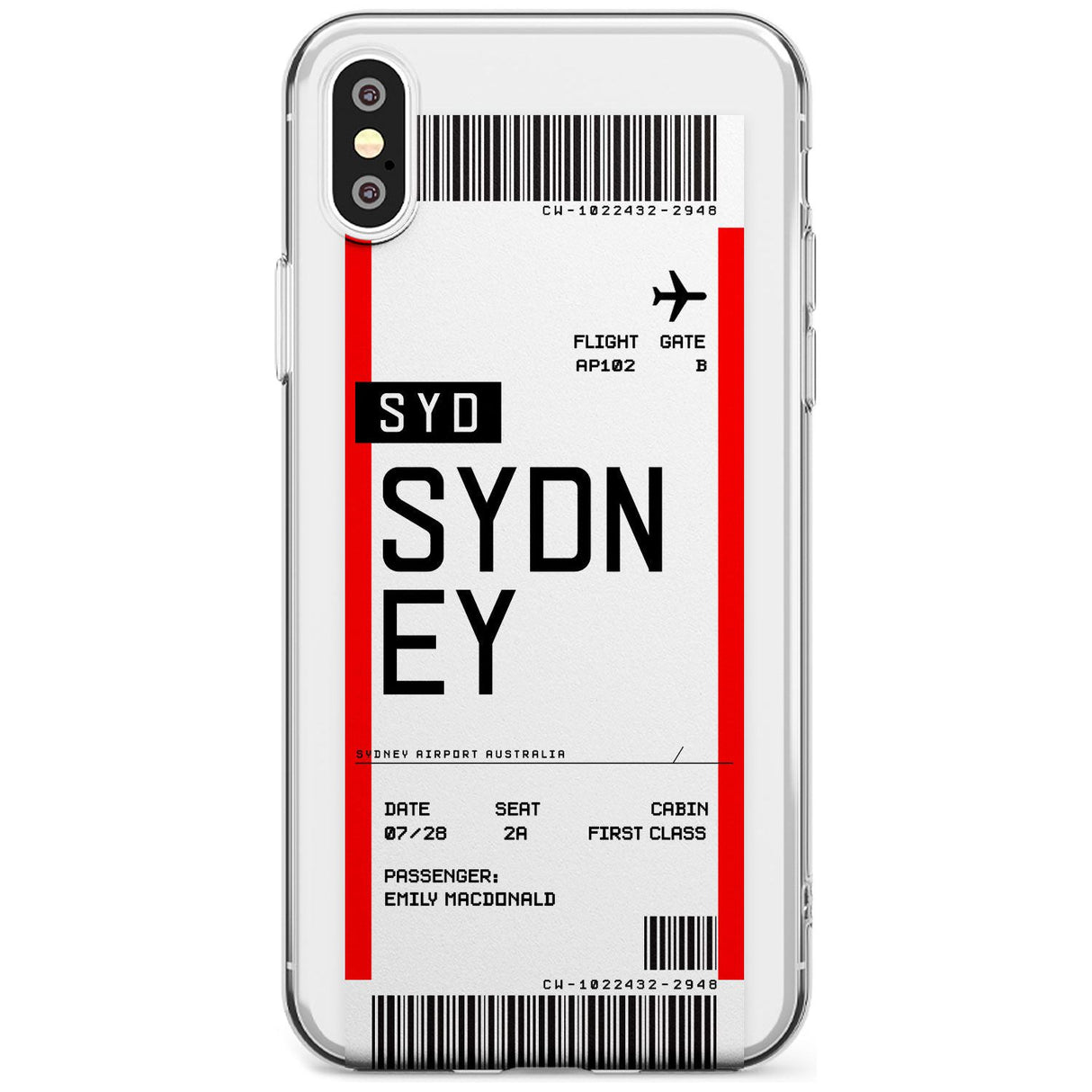 Sydney Boarding Pass iPhone Case  Slim Case Custom Phone Case - Case Warehouse