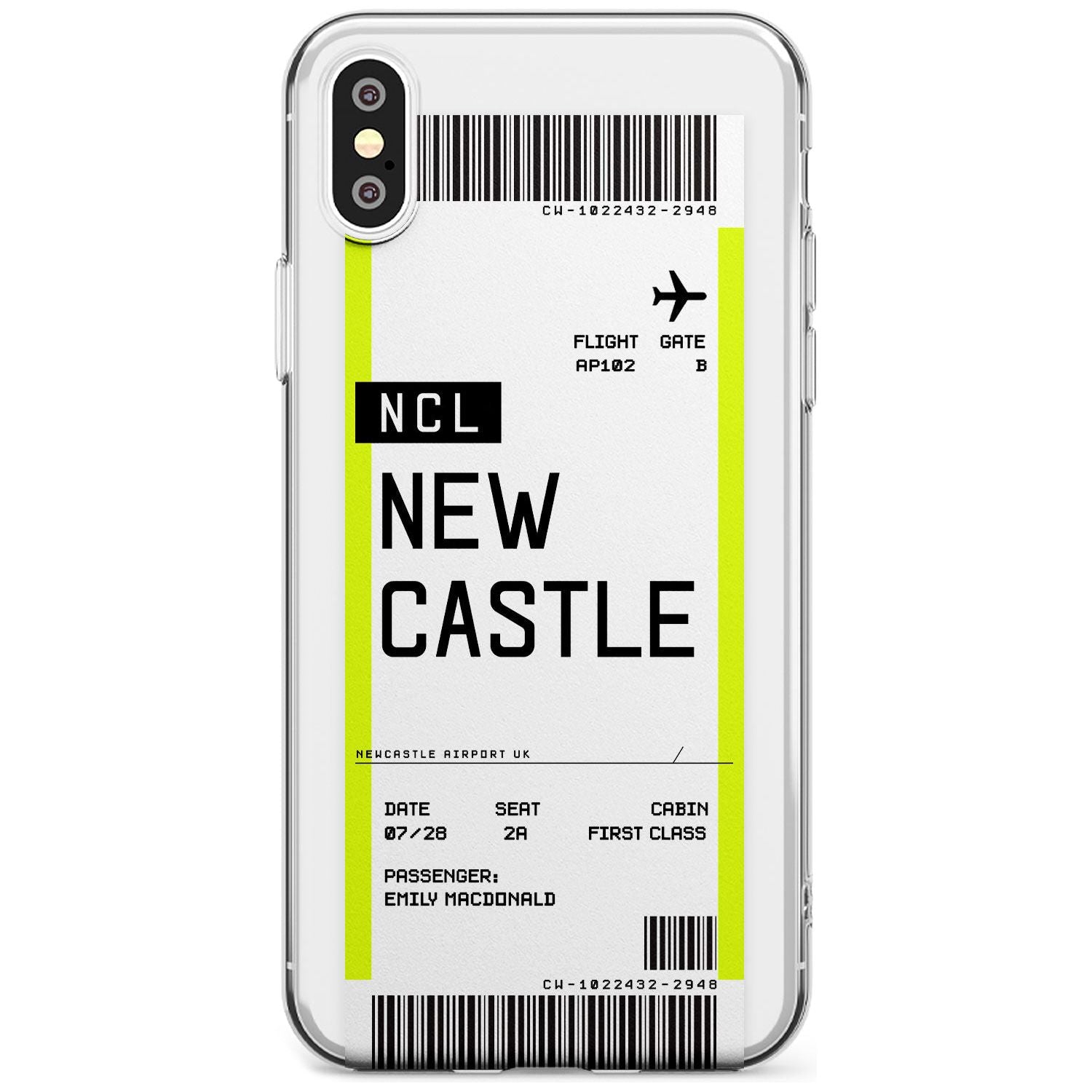 Newcastle Boarding Pass  Slim Case Custom Phone Case - Case Warehouse