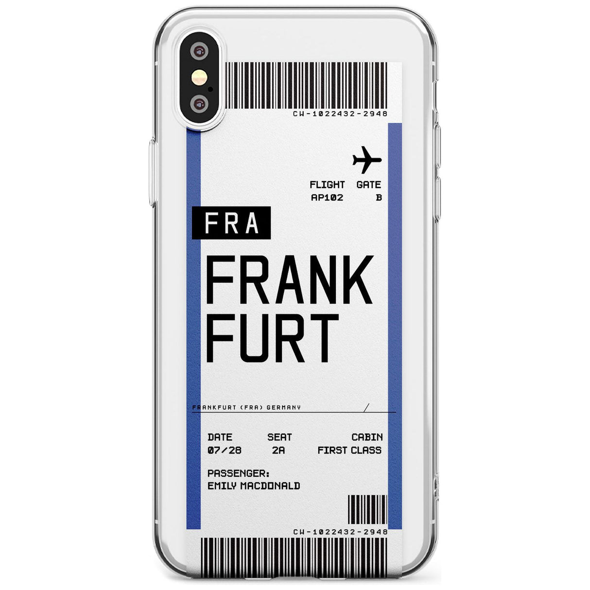 Frankfurt Boarding Pass iPhone Case  Slim Case Custom Phone Case - Case Warehouse