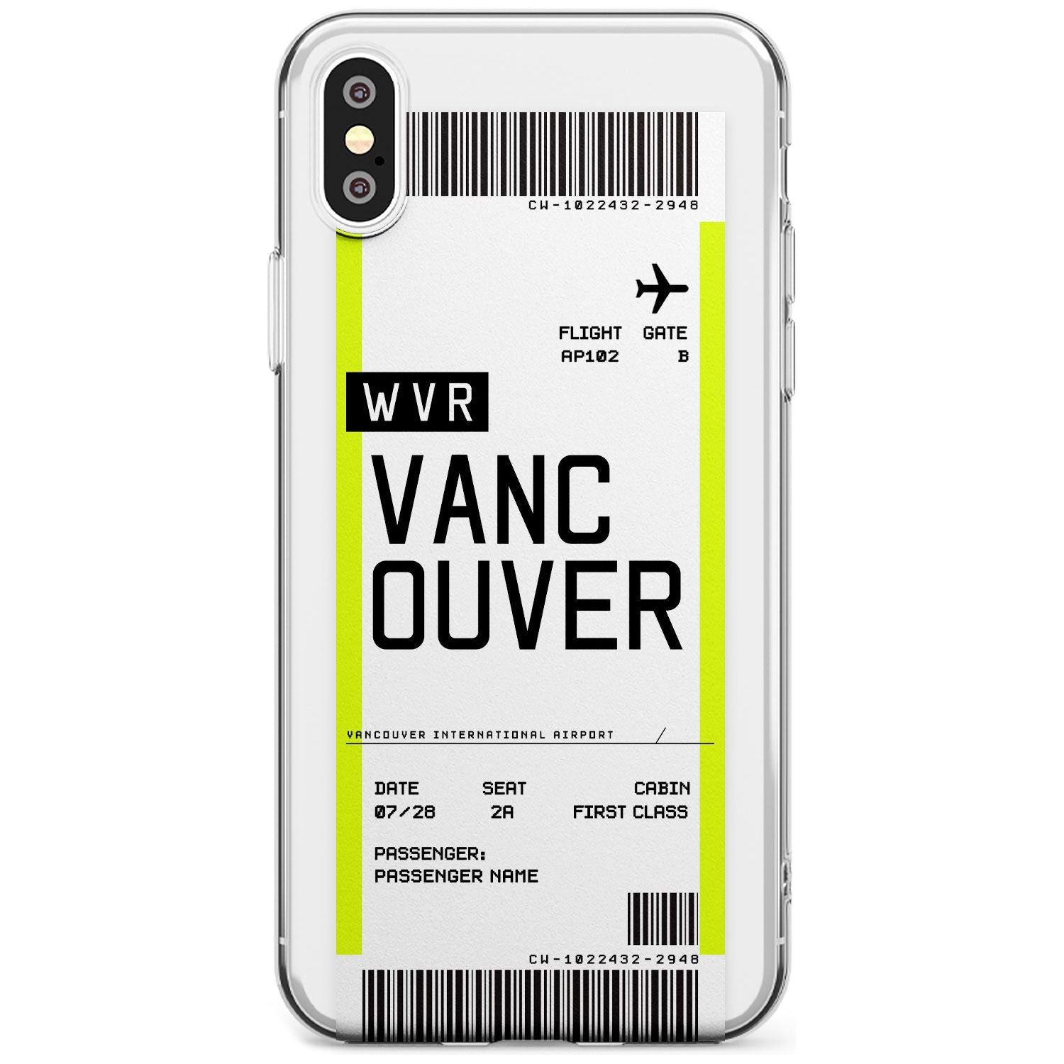 Vancouver Boarding Pass iPhone Case  Slim Case Custom Phone Case - Case Warehouse