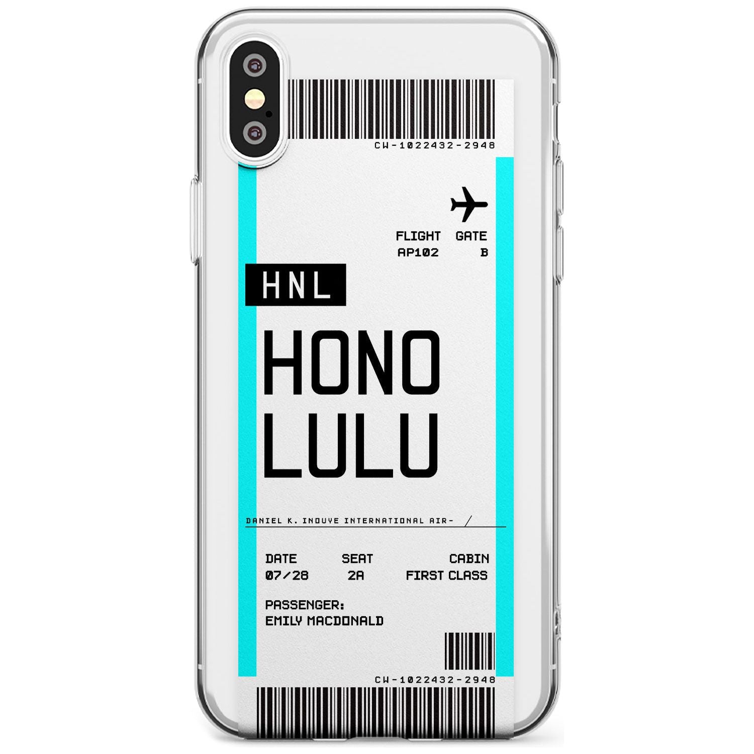 Honolulu Boarding Pass iPhone Case  Slim Case Custom Phone Case - Case Warehouse