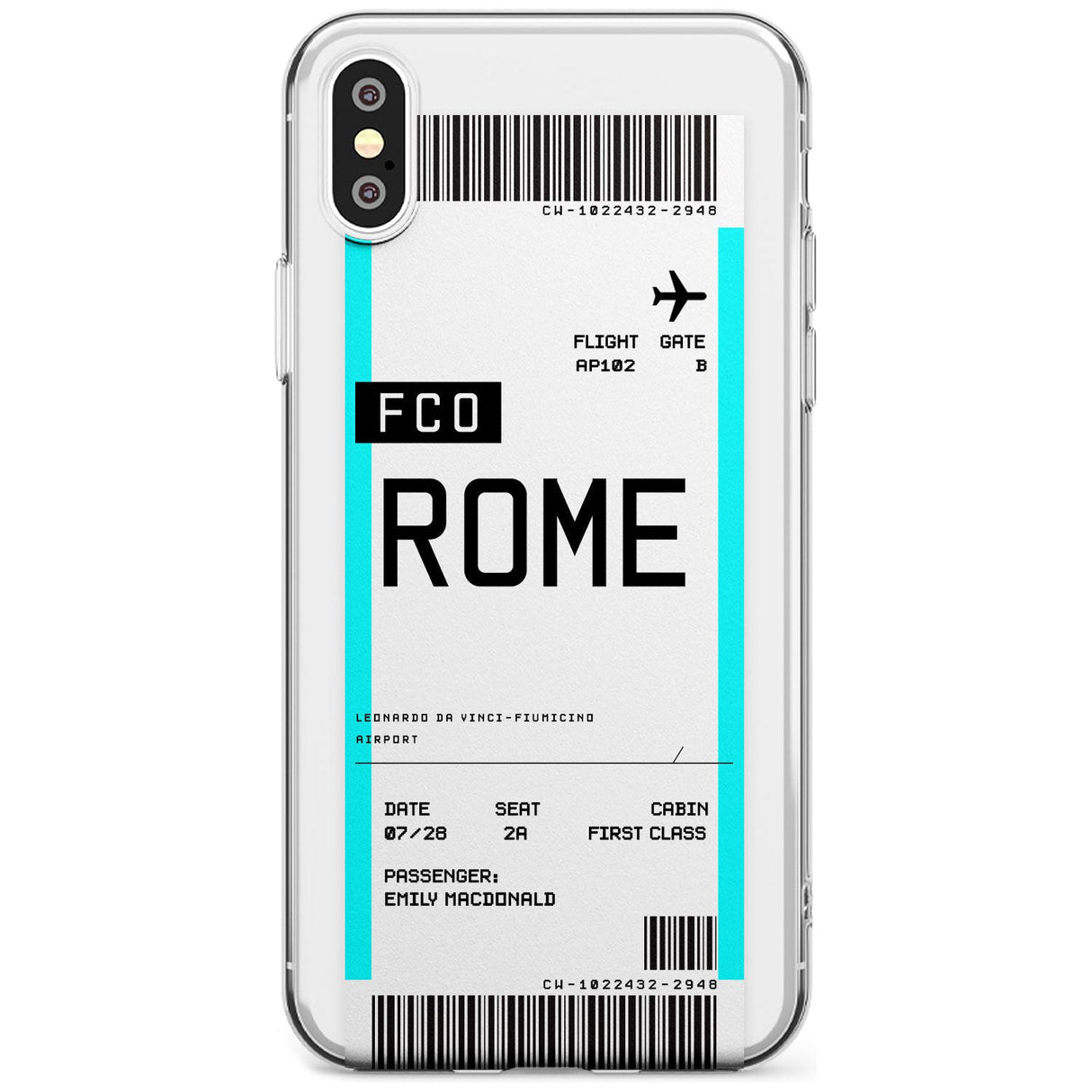 Rome Boarding Pass iPhone Case  Slim Case Custom Phone Case - Case Warehouse