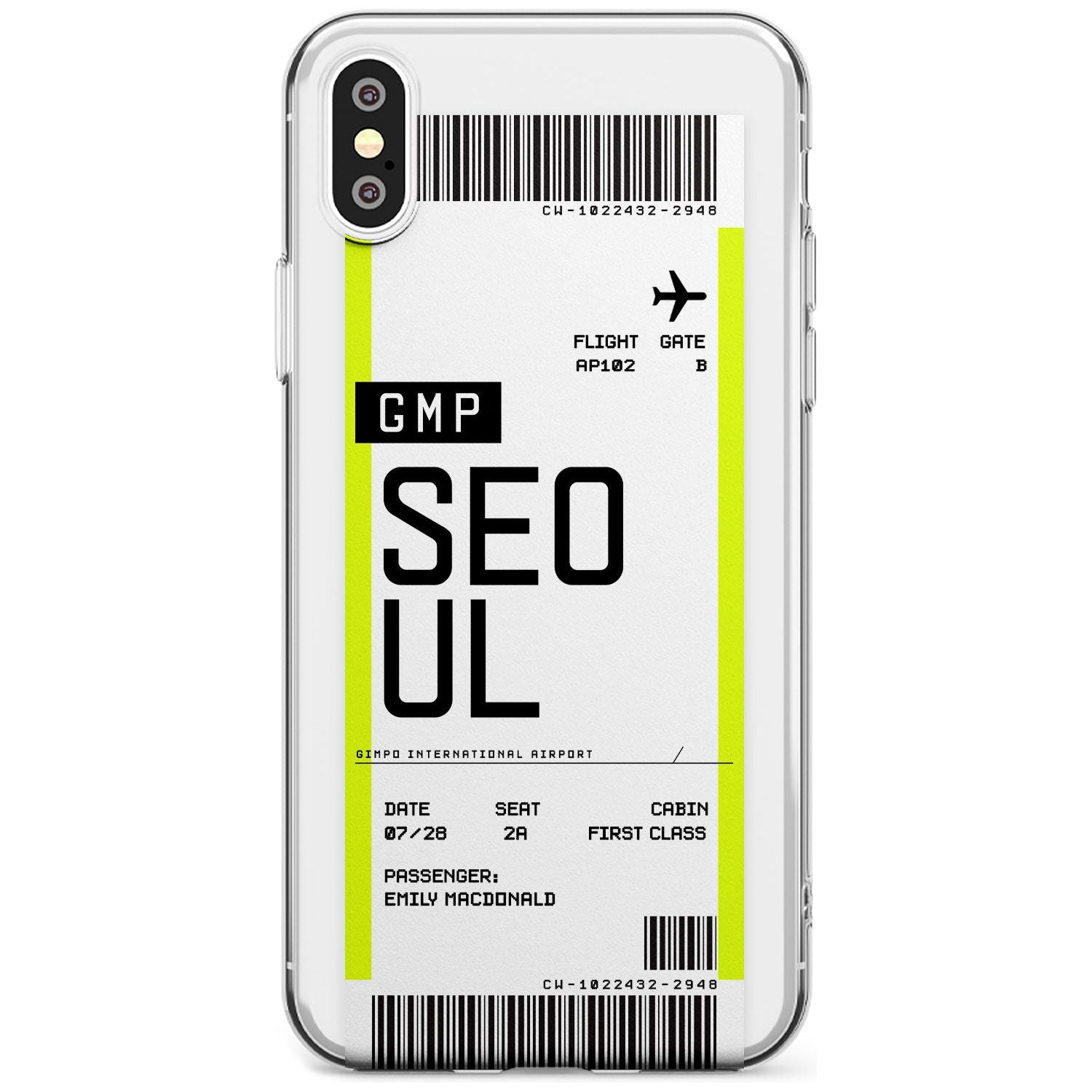 Seoul Boarding Pass iPhone Case  Slim Case Custom Phone Case - Case Warehouse