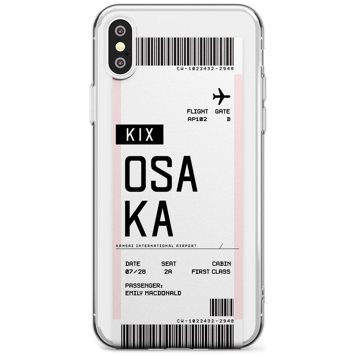 Osaka Boarding Pass iPhone Case  Slim Case Custom Phone Case - Case Warehouse