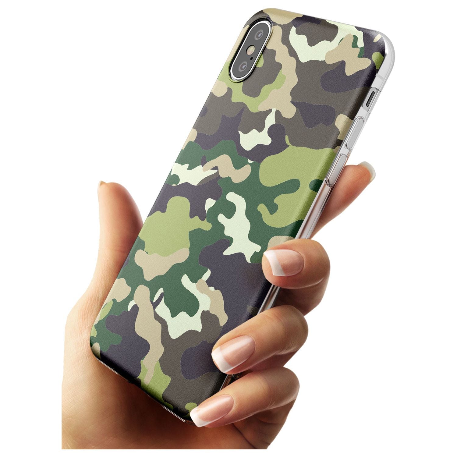 Green Camo Slim TPU Phone Blanc Space X XS Max XR