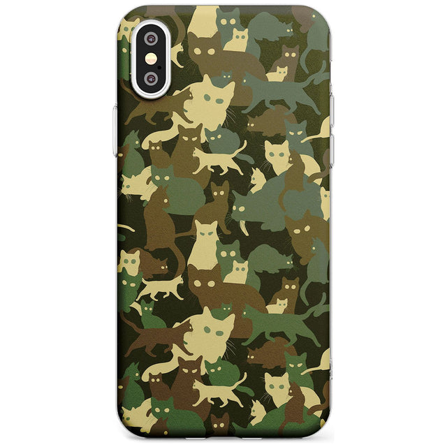Forest Green Cat Camouflage Pattern Slim TPU Phone Case Warehouse X XS Max XR