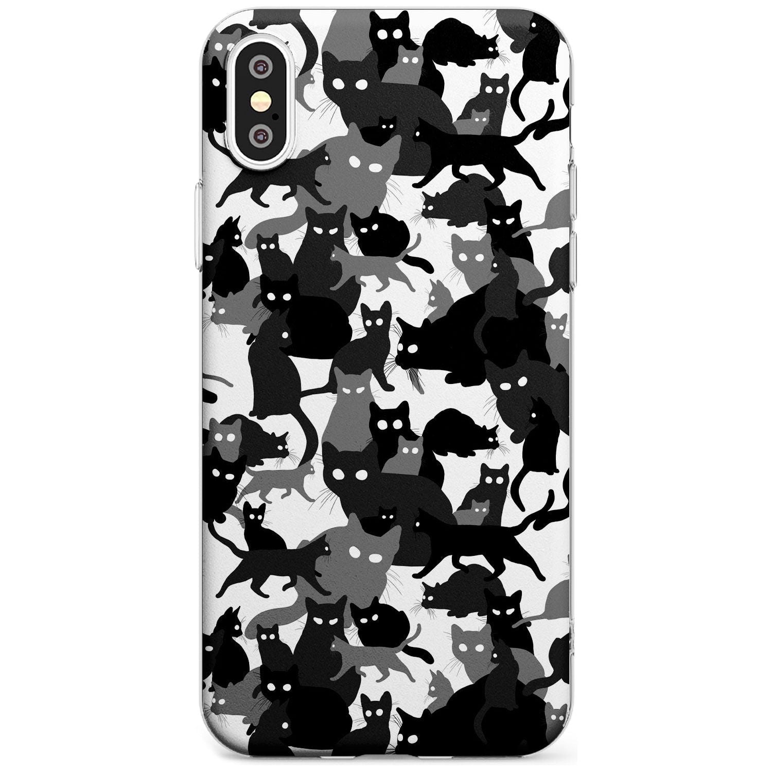 Black & White Cat Camouflage iPhone Case  Slim Case Phone Case - Case Warehouse