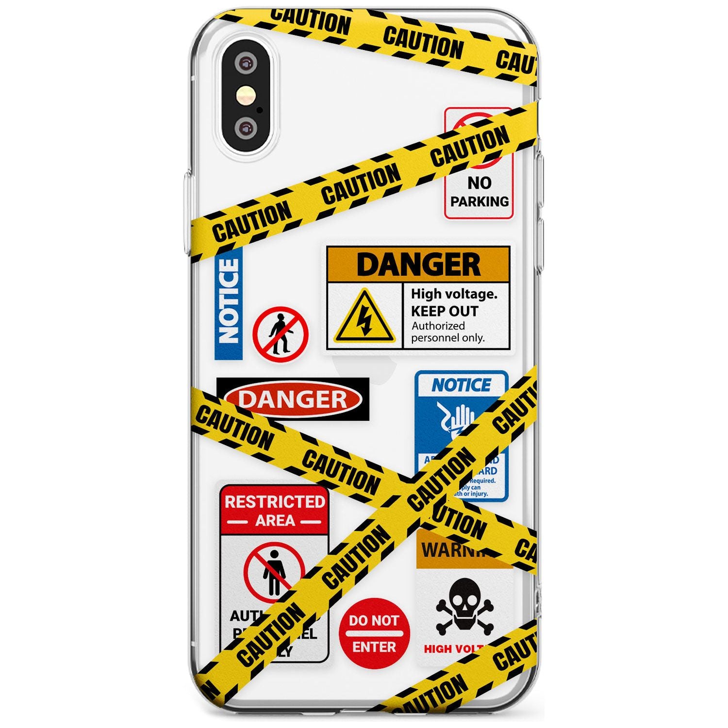 CAUTION Black Impact Phone Case for iPhone X XS Max XR