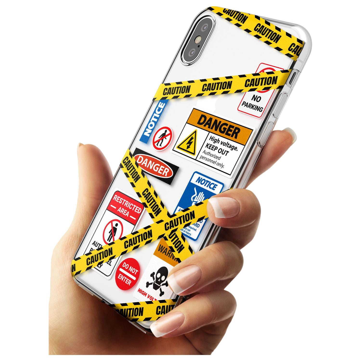 CAUTION Black Impact Phone Case for iPhone X XS Max XR
