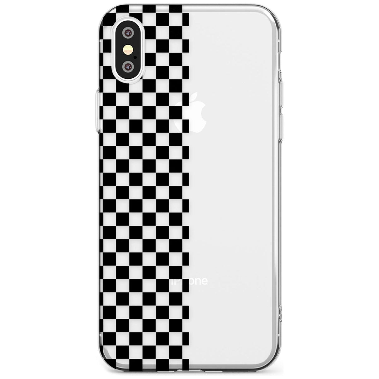 Checker: Half Black Check on Clear Phone Case iPhone X / iPhone XS / Clear Case,iPhone XR / Clear Case,iPhone XS MAX / Clear Case Blanc Space