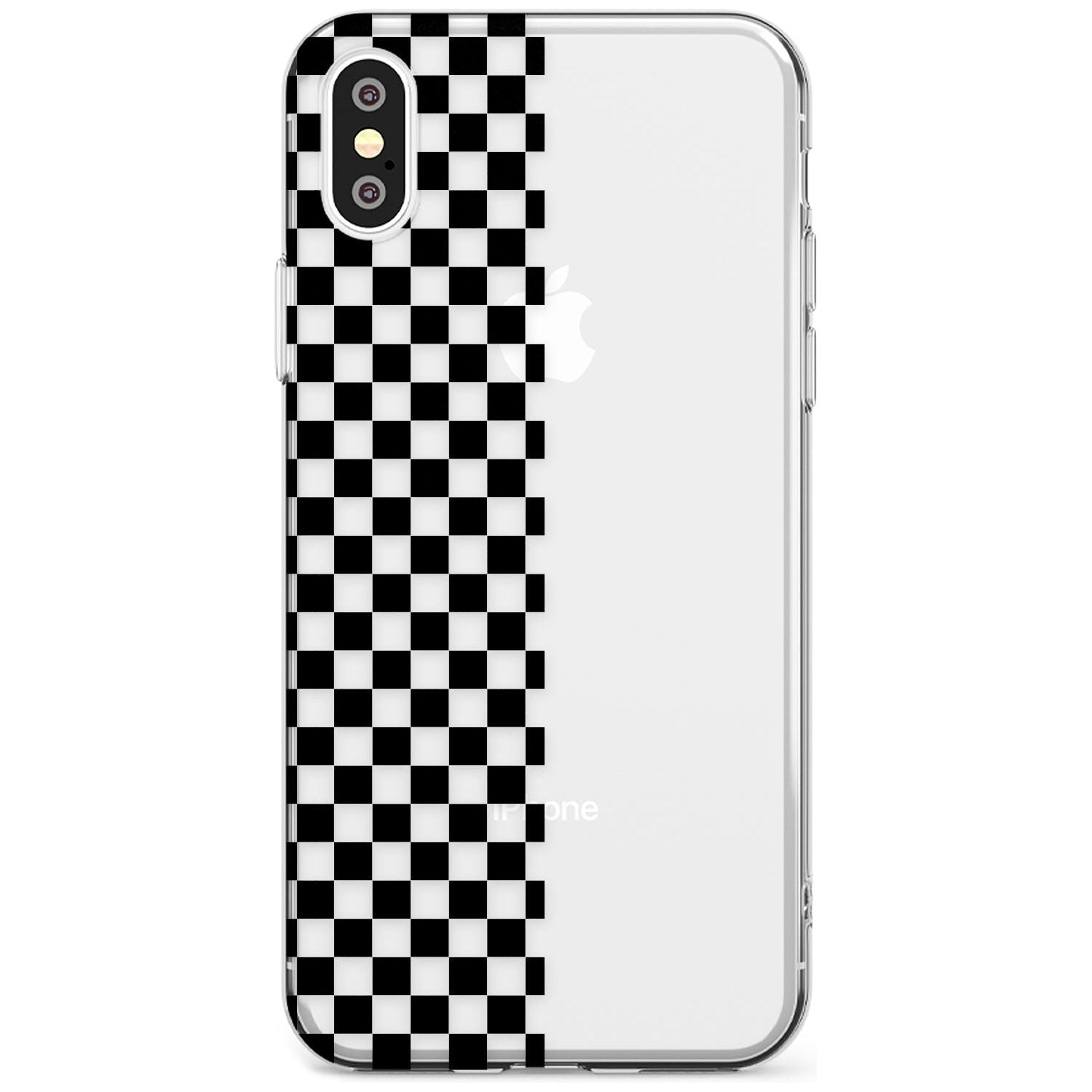 Checker: Half Black Check on Clear Phone Case iPhone X / iPhone XS / Clear Case,iPhone XR / Clear Case,iPhone XS MAX / Clear Case Blanc Space