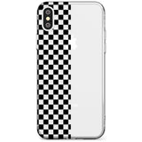 Checker: Half Black Check on Clear Phone Case iPhone X / iPhone XS / Clear Case,iPhone XR / Clear Case,iPhone XS MAX / Clear Case Blanc Space