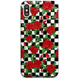 Checkered Pattern & Red Roses Slim TPU Phone Case Warehouse X XS Max XR