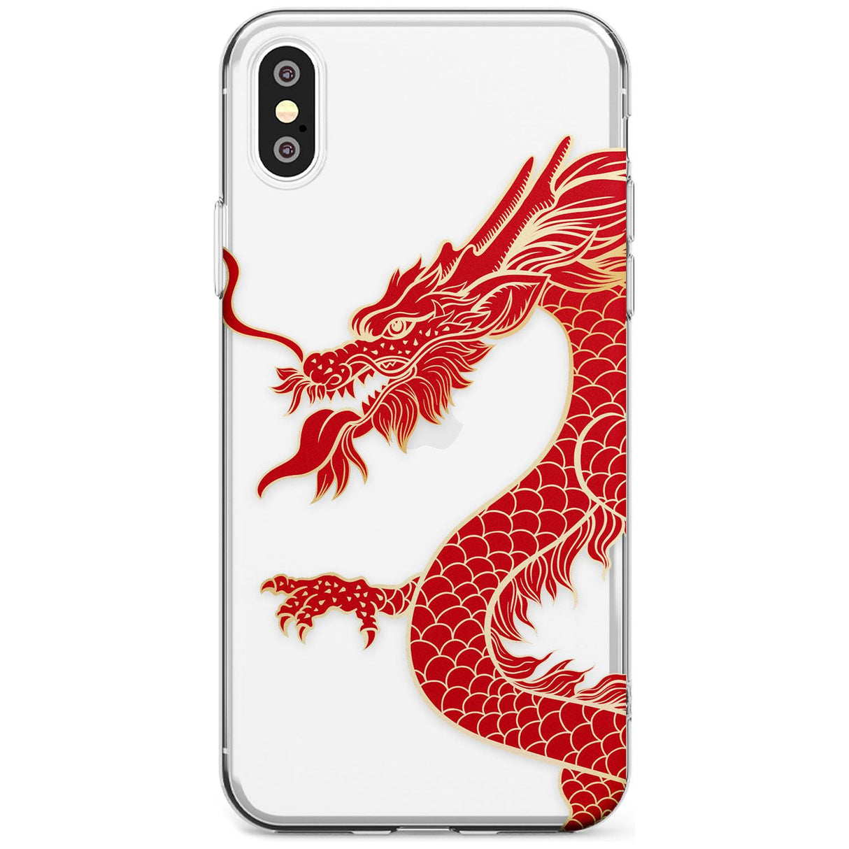 Large Red Dragon Phone Case iPhone XS MAX / Clear Case,iPhone XR / Clear Case,iPhone X / iPhone XS / Clear Case Blanc Space