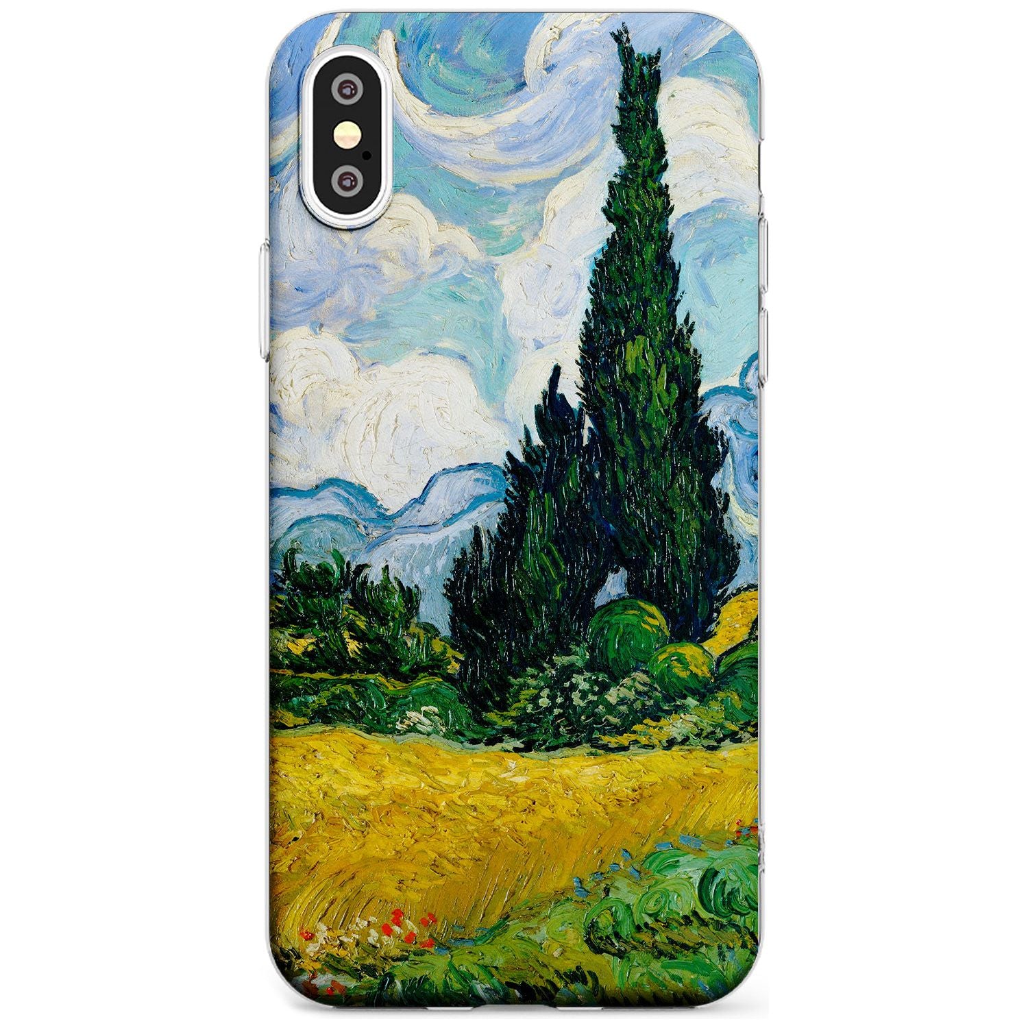 Wheat Field with Cypresses by Vincent Van Gogh Black Impact Phone Case for iPhone X XS Max XR