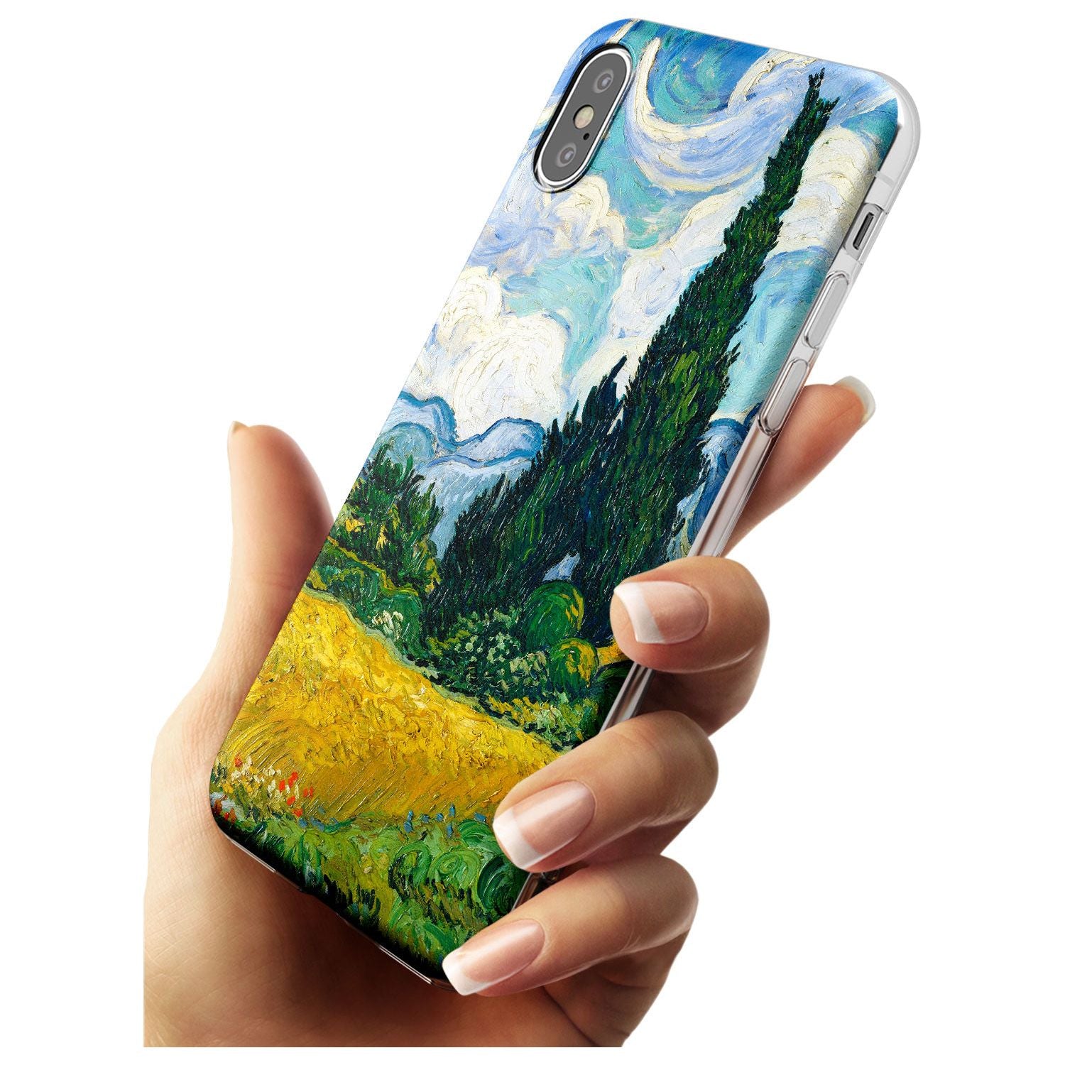 Wheat Field with Cypresses by Vincent Van Gogh Black Impact Phone Case for iPhone X XS Max XR