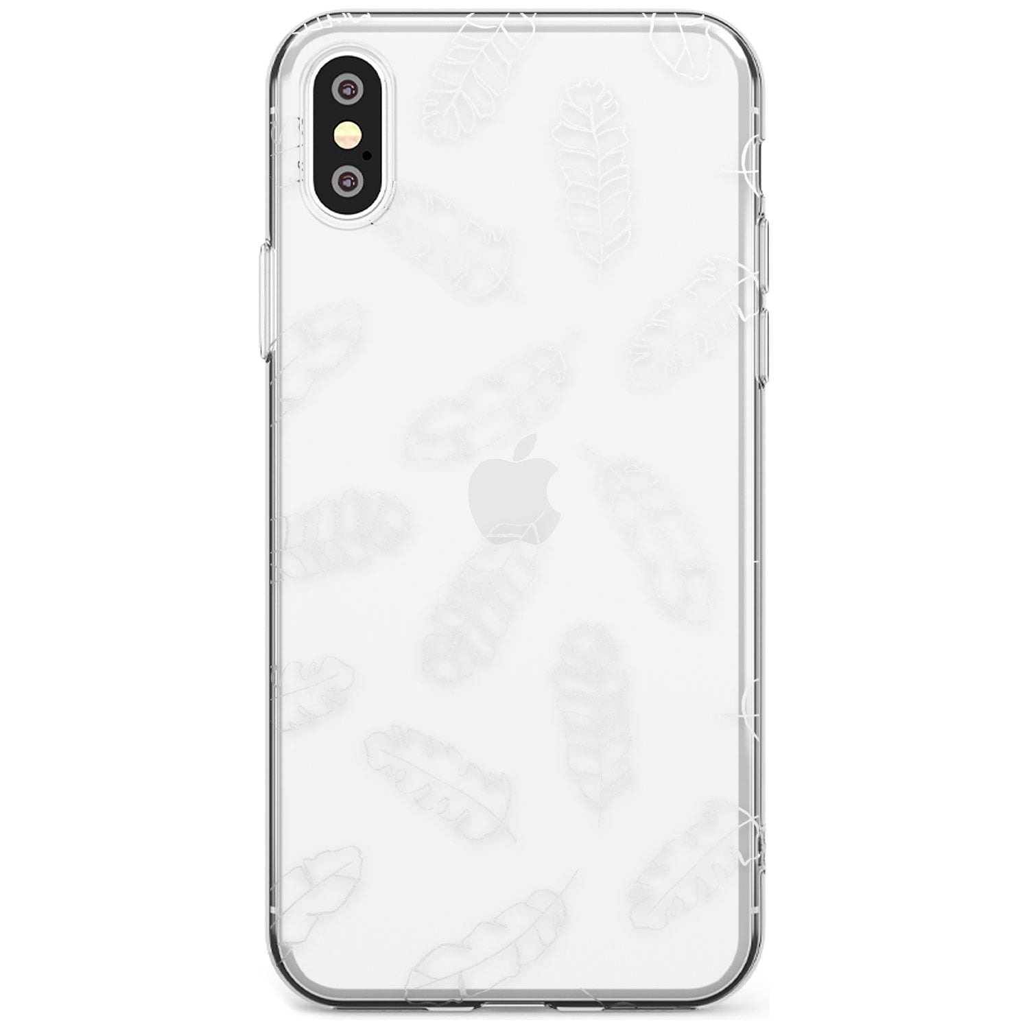 Clear Botanical Designs: Palm Leaves Black Impact Phone Case for iPhone X XS Max XR