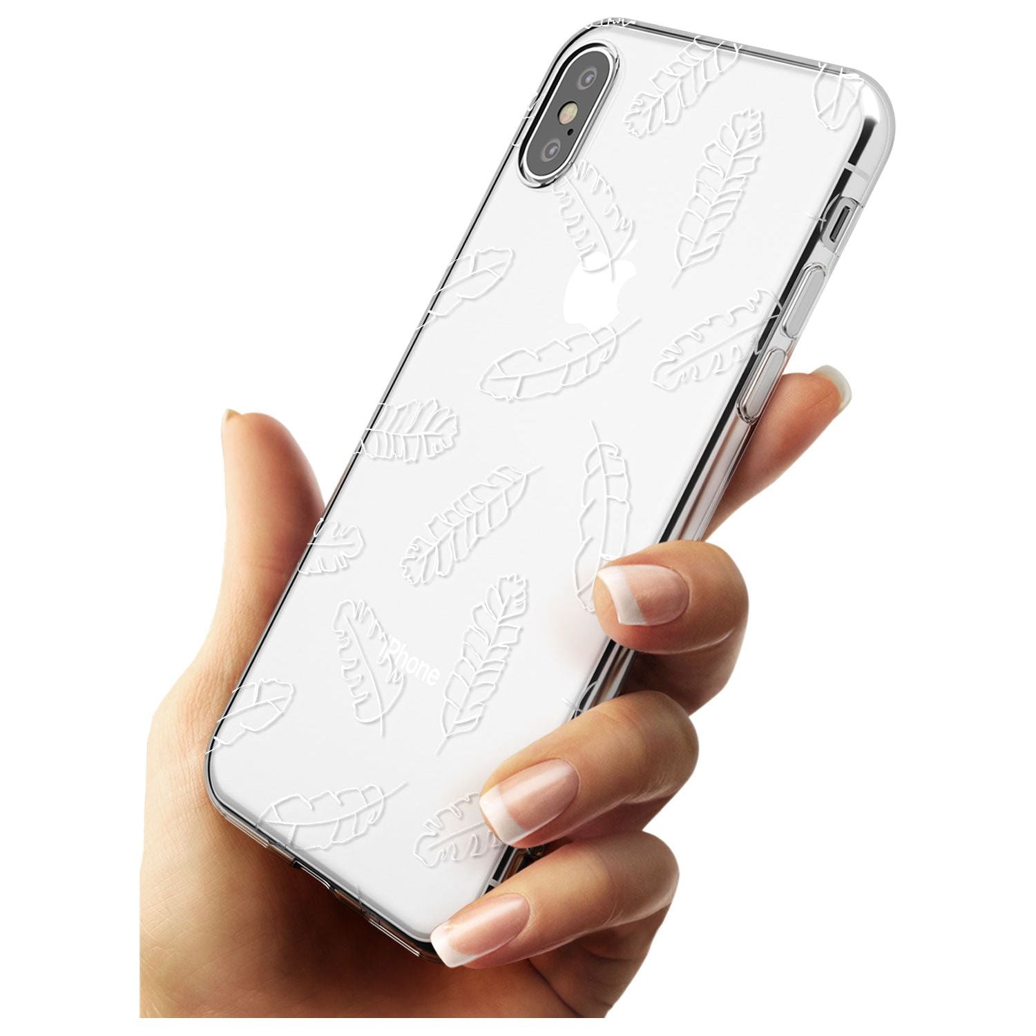 Clear Botanical Designs: Palm Leaves Black Impact Phone Case for iPhone X XS Max XR