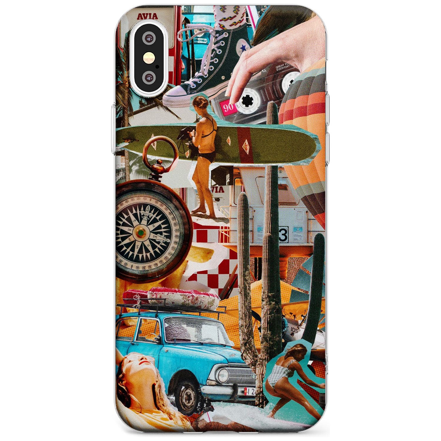 Vintage Collage: Road Trip Slim TPU Phone Case Warehouse X XS Max XR