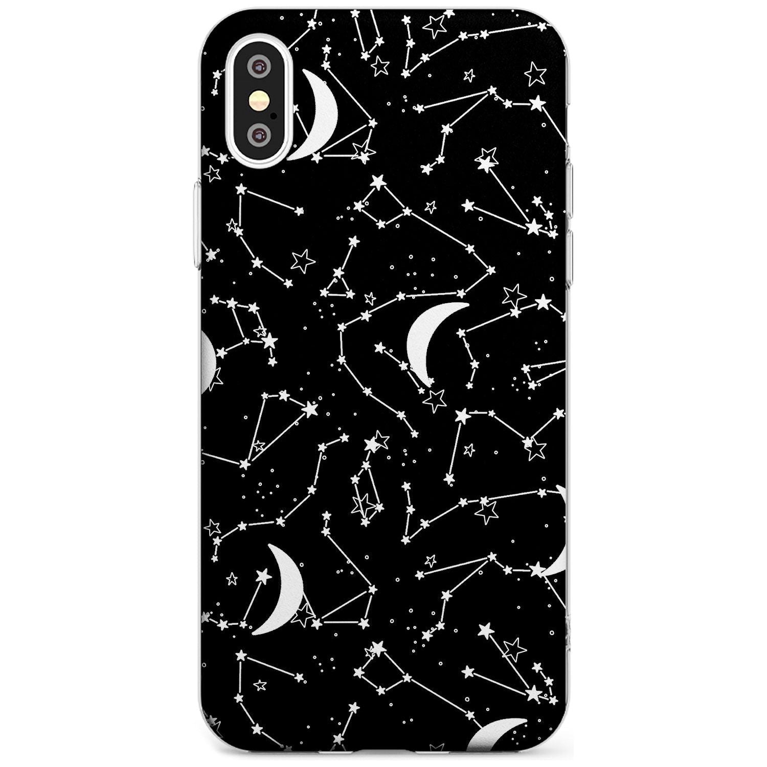 White Constellations on Black Black Impact Phone Case for iPhone X XS Max XR
