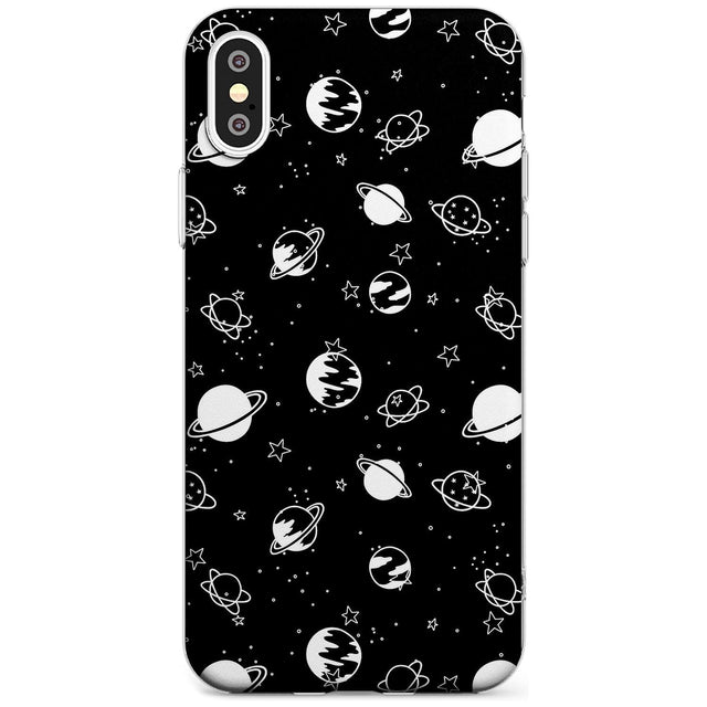 White Planets on Black Black Impact Phone Case for iPhone X XS Max XR