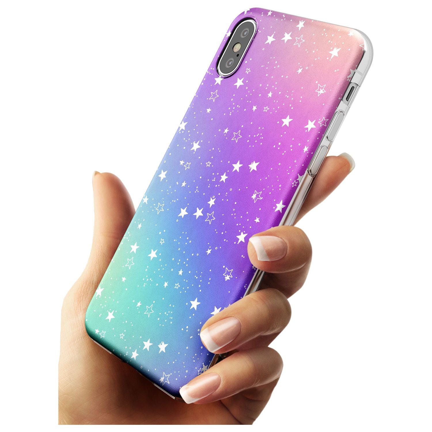 White Stars on Pastels Black Impact Phone Case for iPhone X XS Max XR
