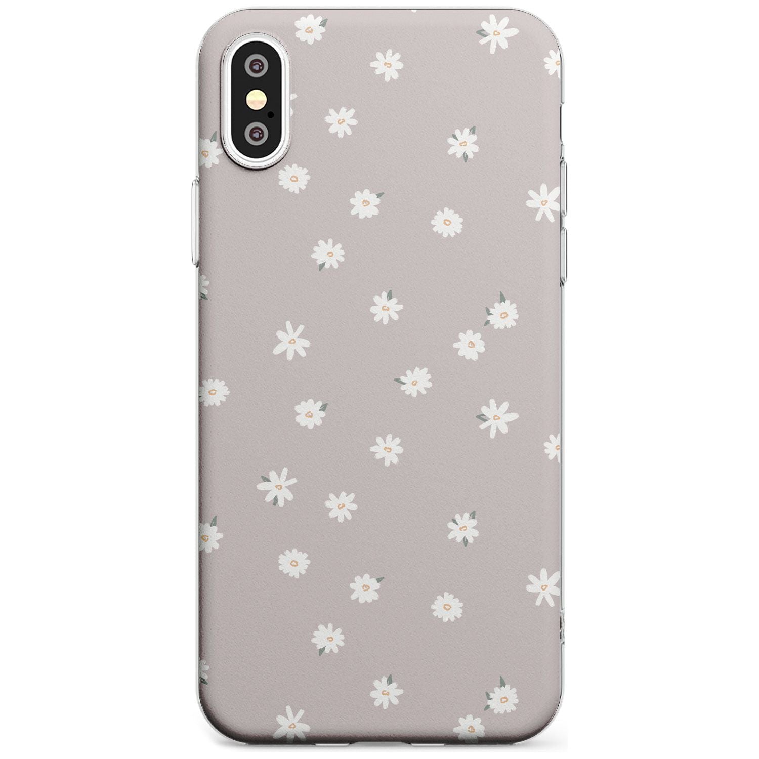 Painted Daises - Dark Pink Cute Floral Design Black Impact Phone Case for iPhone X XS Max XR