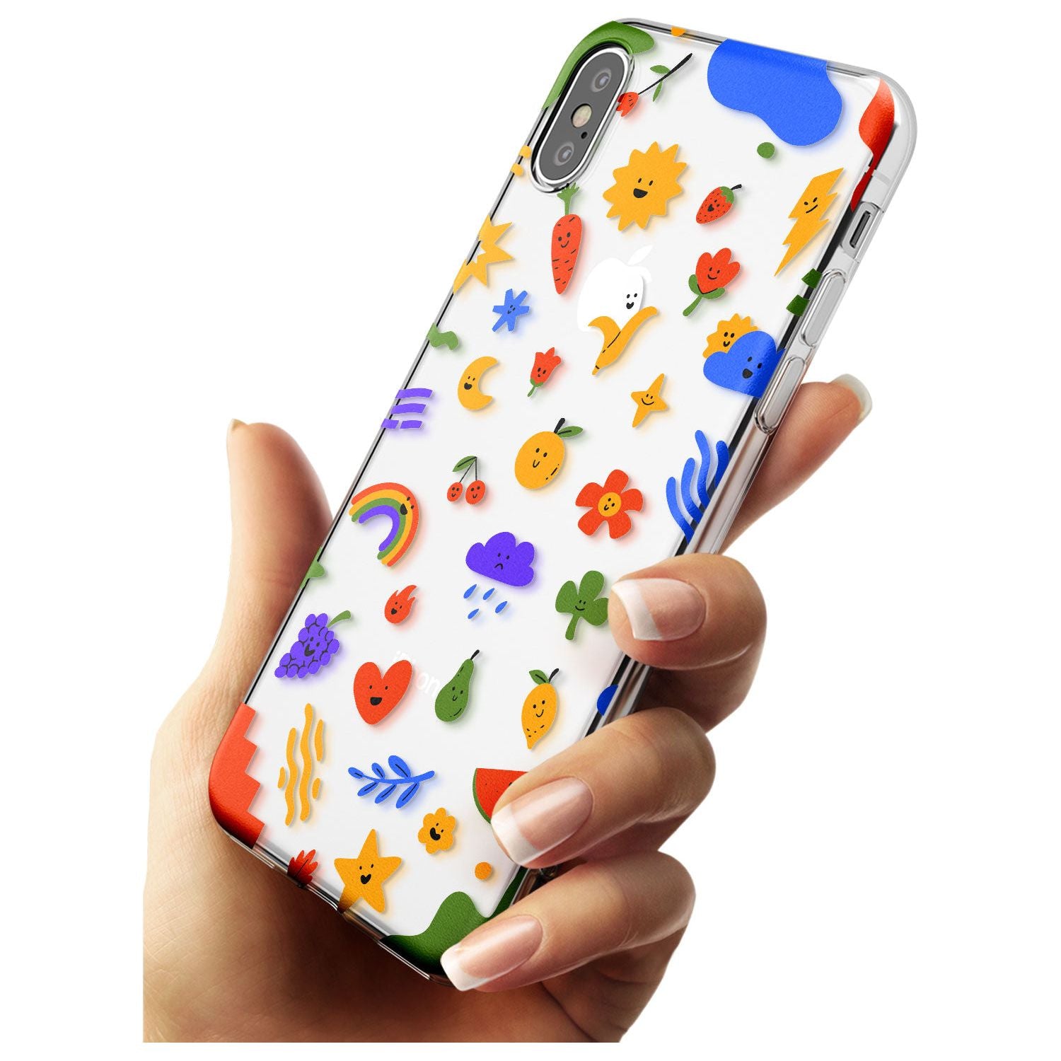 Mixed Cute Icon Pattern - Clear iPhone Case Slim TPU Phone Case Warehouse X XS Max XR