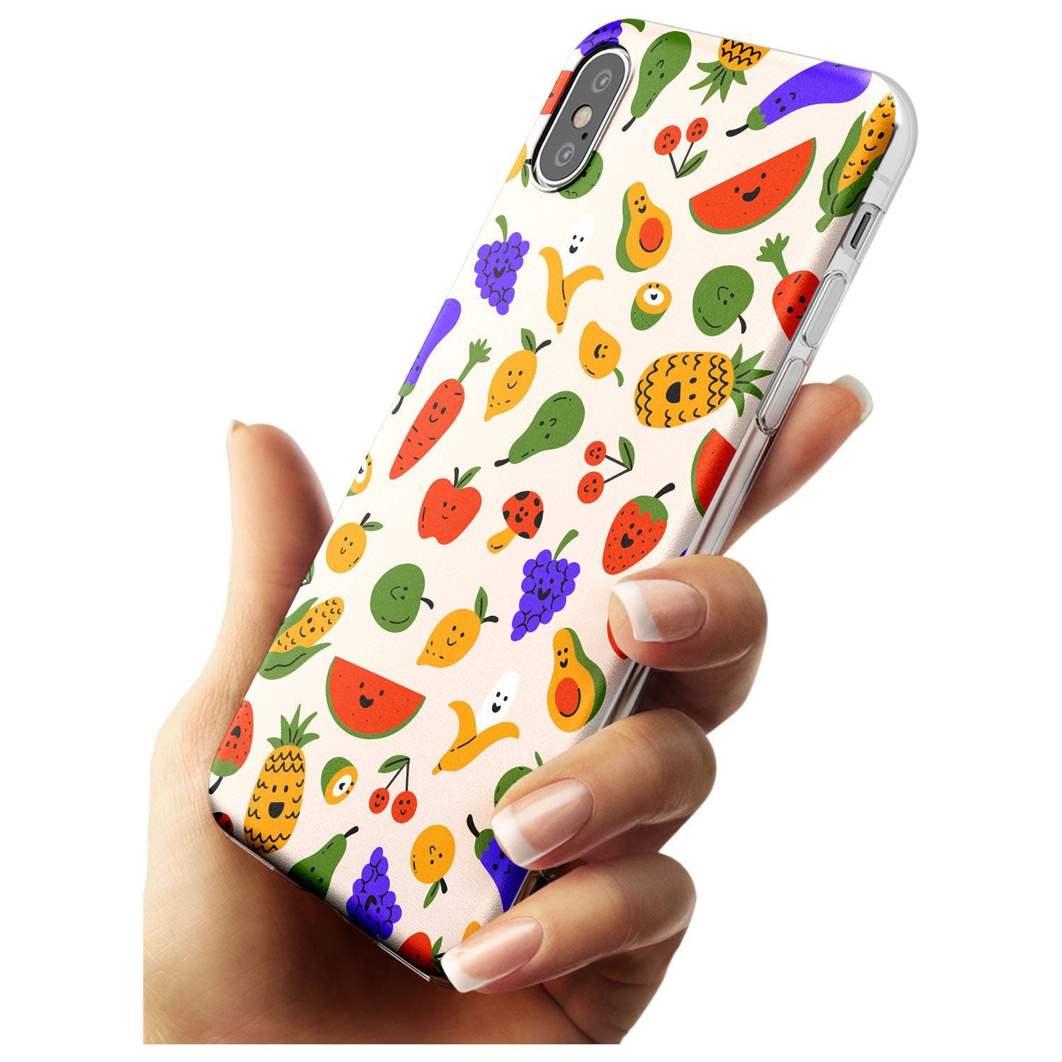 Mixed Kawaii Food Icons - Solid iPhone Case Slim TPU Phone Case Warehouse X XS Max XR