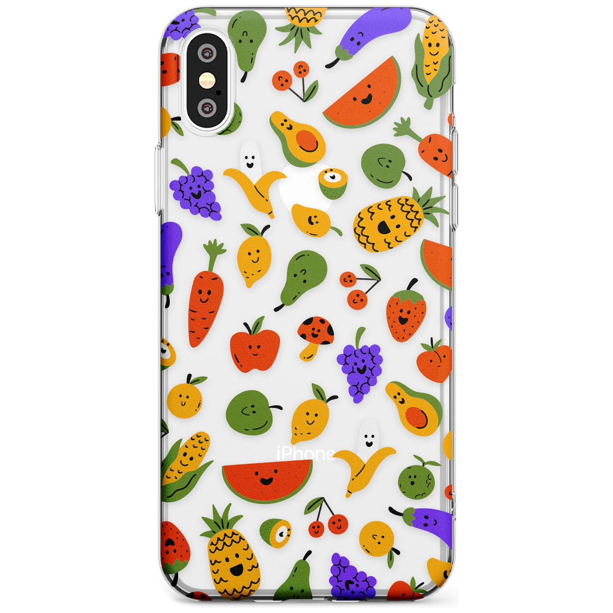 Mixed Kawaii Food Icons - Clear iPhone Case Slim TPU Phone Case Warehouse X XS Max XR