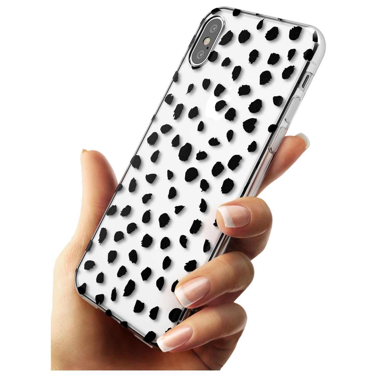 Black on Transparent Dalmatian Polka Dot Spots Slim TPU Phone Case Warehouse X XS Max XR