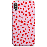 Red on Pink Dalmatian Polka Dot Spots Slim TPU Phone Case Warehouse X XS Max XR