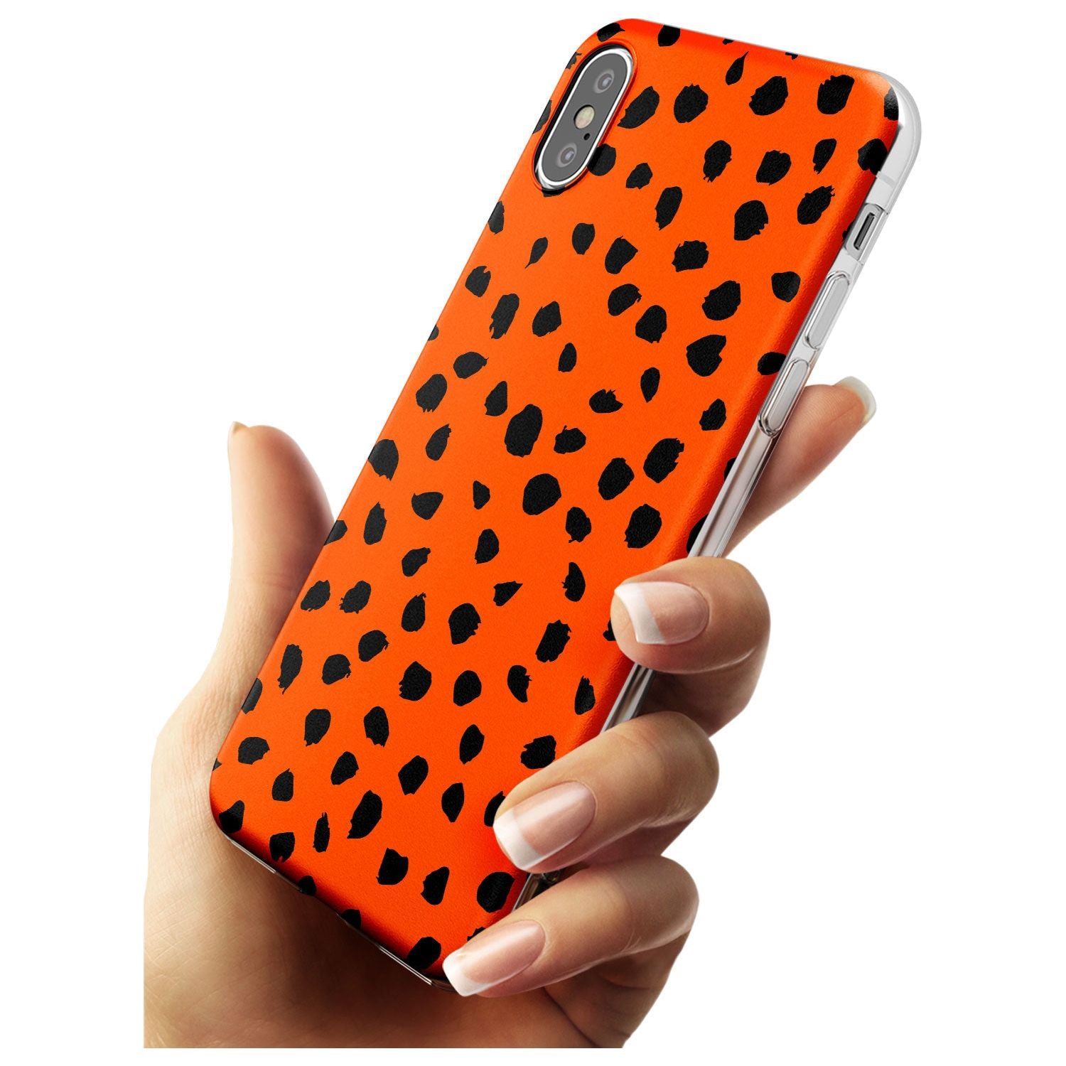 Black & Bright Red Dalmatian Polka Dot Spots Slim TPU Phone Case Warehouse X XS Max XR