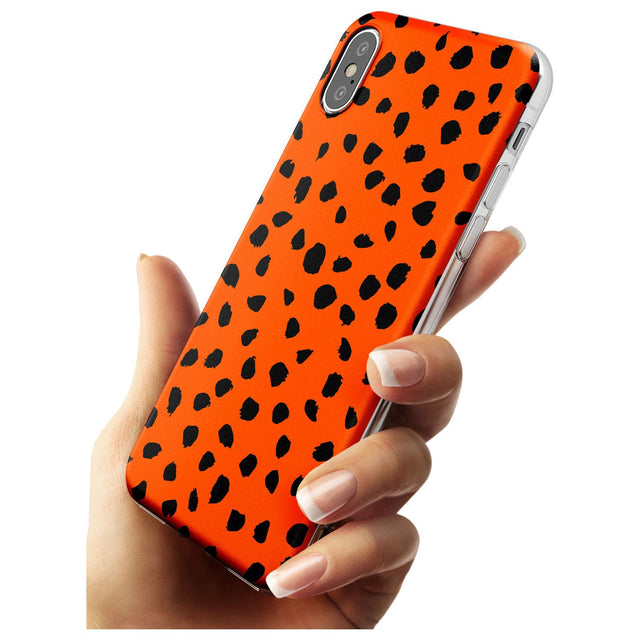 Black & Bright Red Dalmatian Polka Dot Spots Slim TPU Phone Case Warehouse X XS Max XR