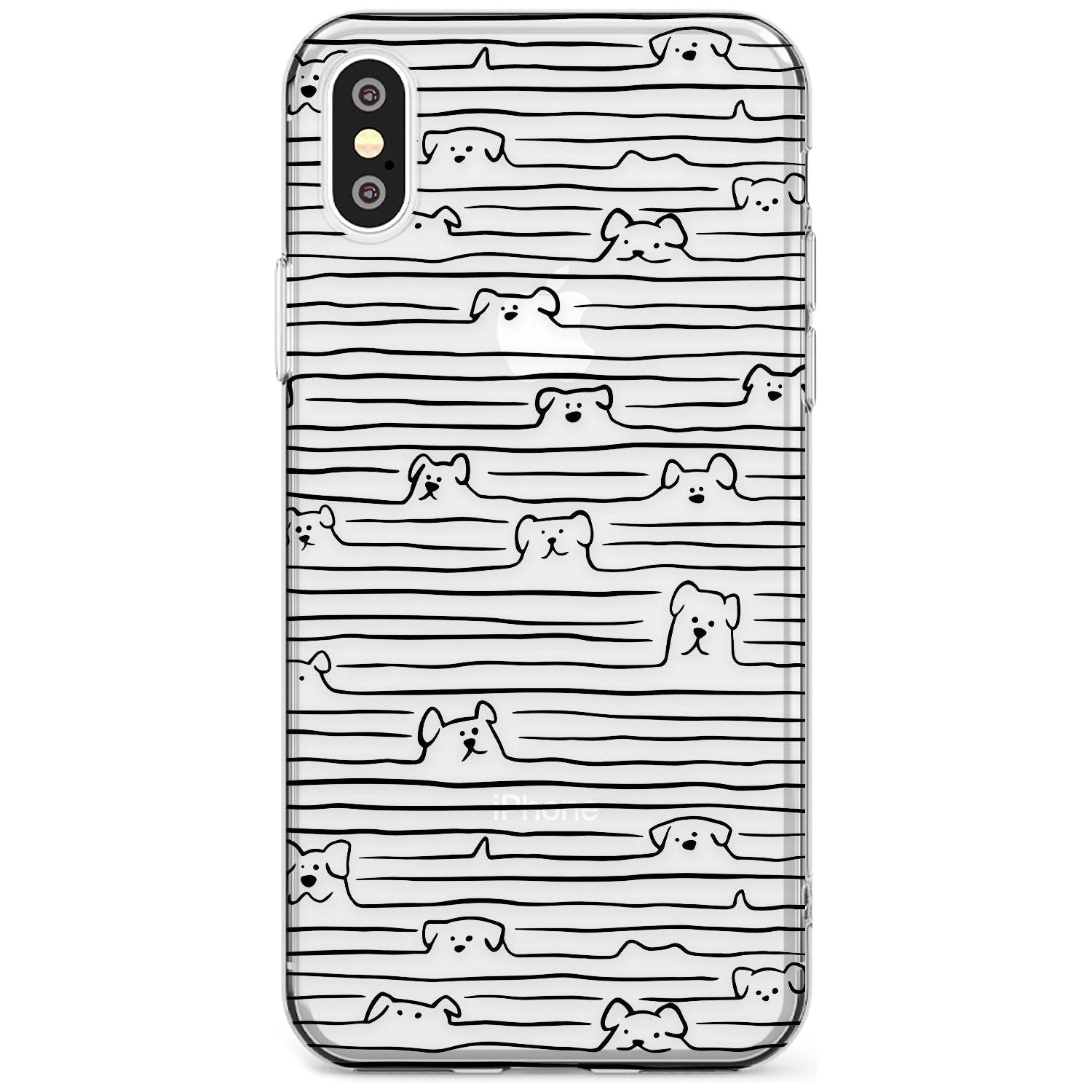 Dog Line Art - Black Slim TPU Phone Case Warehouse X XS Max XR