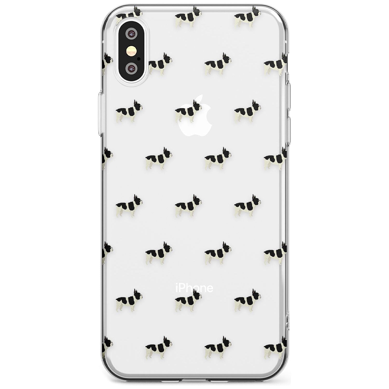 French Bulldog Dog Pattern Clear Slim TPU Phone Case Warehouse X XS Max XR
