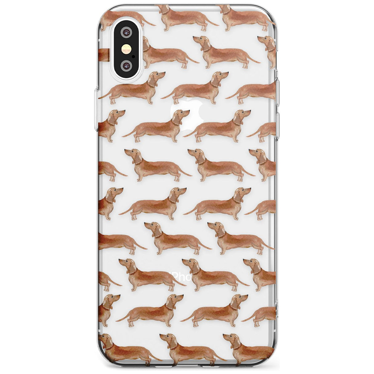 Dachshund (Red) Watercolour Dog Pattern Slim TPU Phone Case Warehouse X XS Max XR