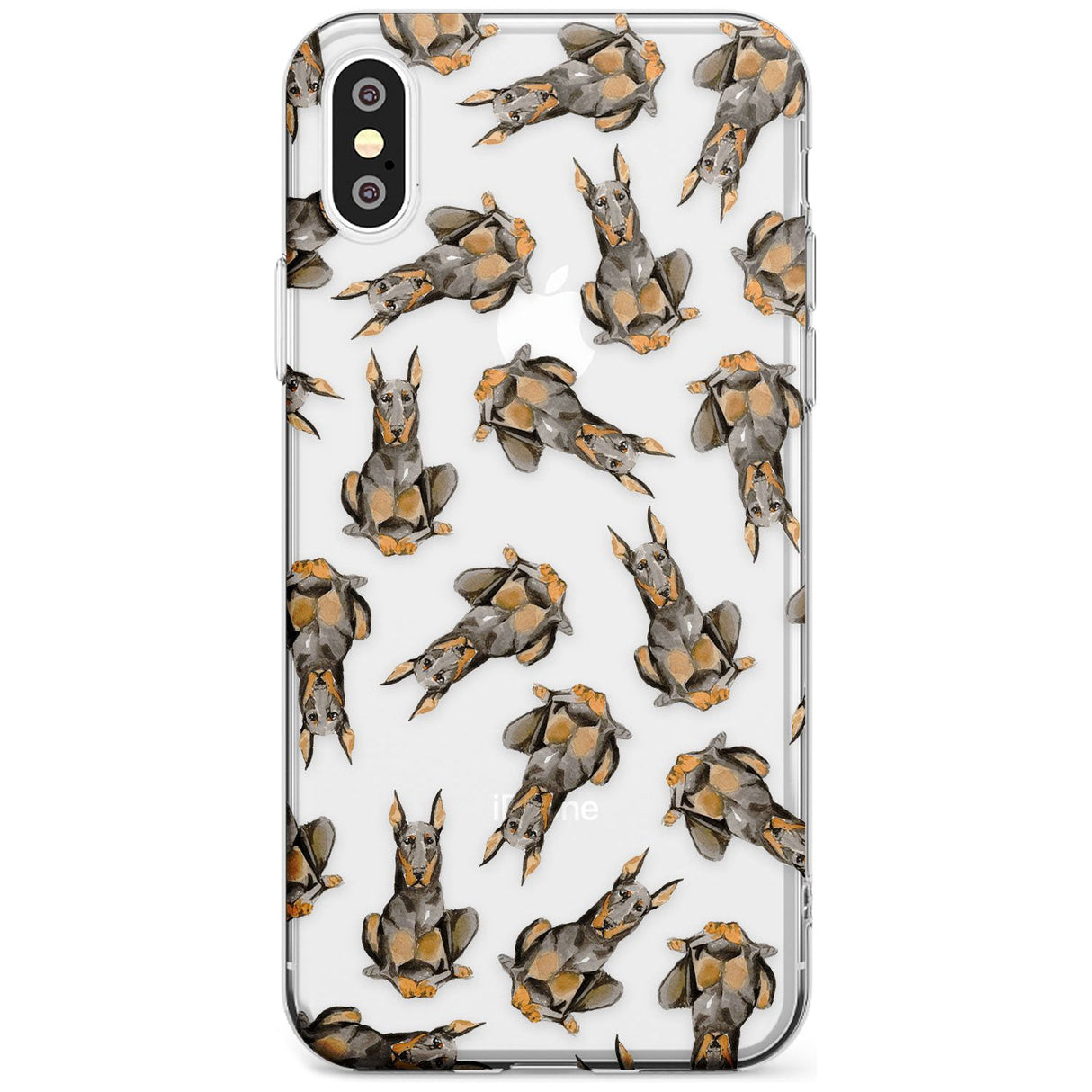 Doberman (Cropped) Watercolour Dog Pattern Slim TPU Phone Case Warehouse X XS Max XR