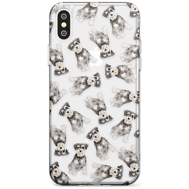 Miniature Schnauzer Watercolour Dog Pattern Slim TPU Phone Case Warehouse X XS Max XR