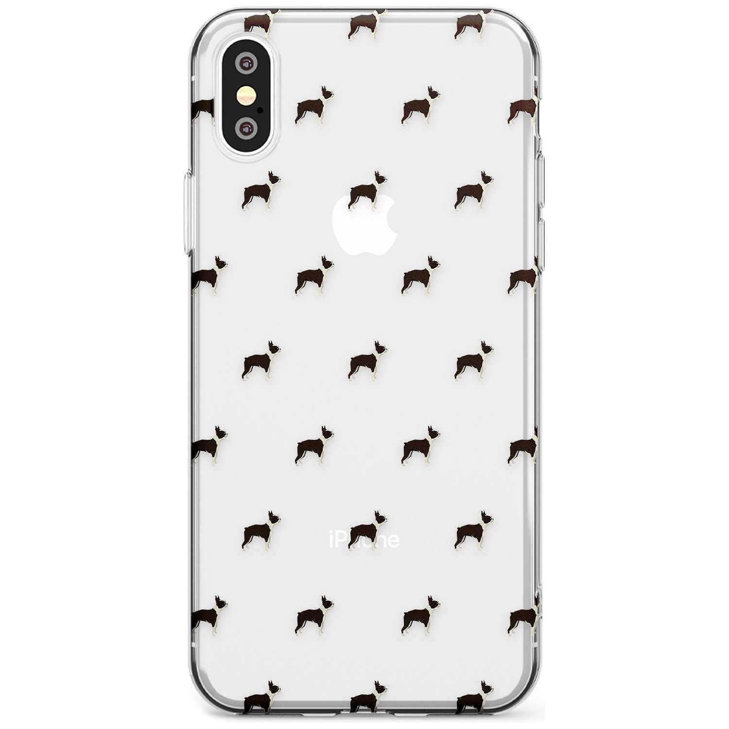 Boston Terrier Dog Pattern Clear Slim TPU Phone Case Warehouse X XS Max XR