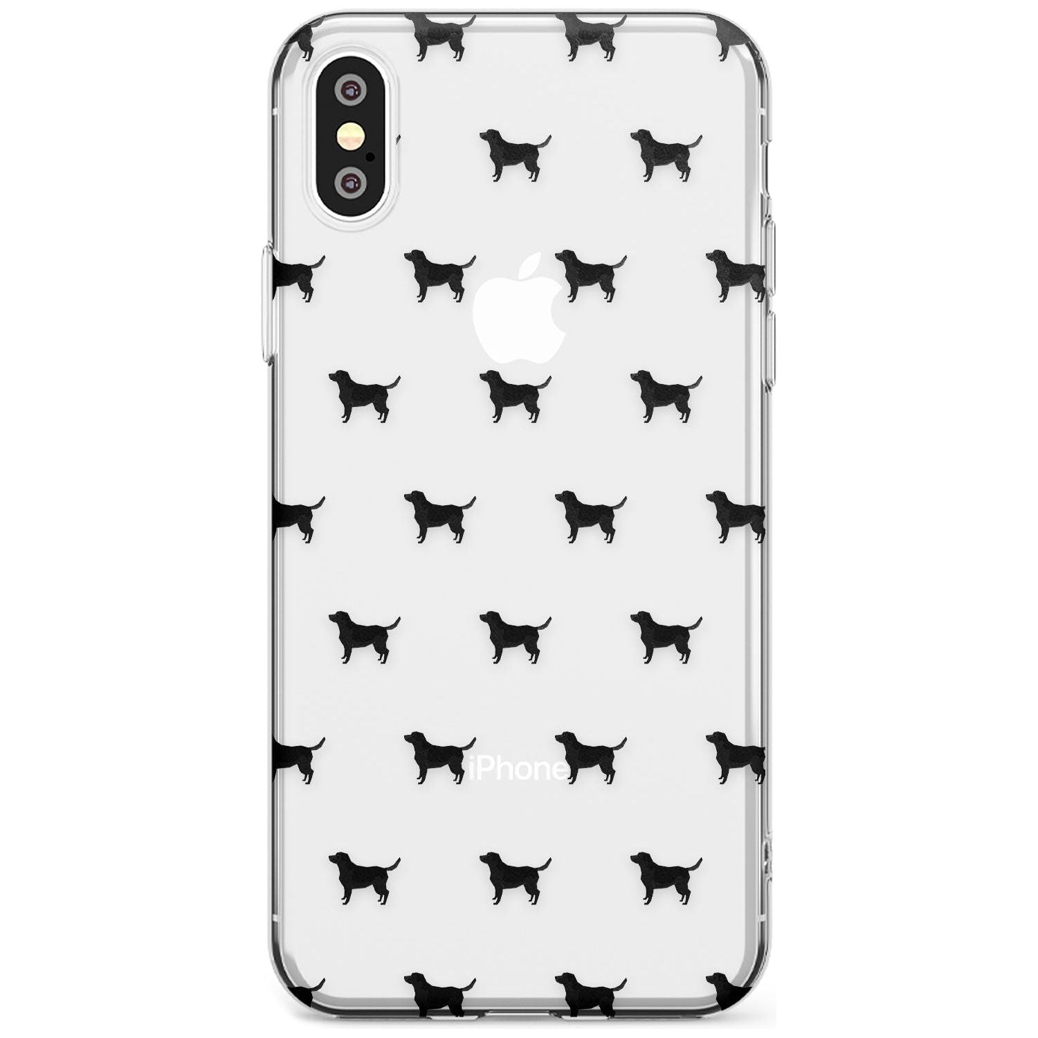 Black Labrador Dog Pattern Clear Slim TPU Phone Case Warehouse X XS Max XR